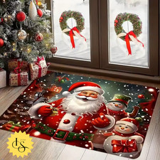 Tappeto Natalizio Babbo Natale 40x60 Zerbino Antiscivolo Lavabile Decorazione