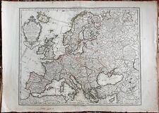 stampa antica Europa Delisle 1800 Dezauche carta geografica mappa acquaforte
