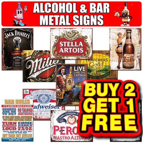 Bar metal signs - bar, home