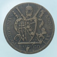 PIO VII BAIOCCO 1816 A.XVI ROMA RAME COIN MB R! MONETE DA COLLEZIONE