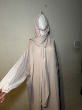 Mint cream Abaya With Attached