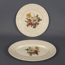 Set Piatti Da Portata Laveno Ceramica Bianca A Tema Fiori Vintage XX Sec.