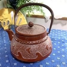 Nanbu Tekki Iron Teiera Red Wave Bird Iwachu Craftware Handmade 600 ml Giappone