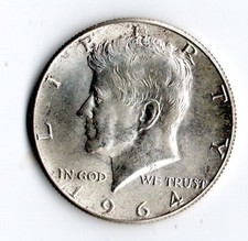 USA , 1964 , 2 monete half dollar Kennedy , argento , da lascito , spl .