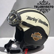 Casco Vintage Harley Davidson Stampato personalizzato in pelle s,m,l,xl