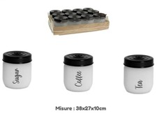 Set 12 Pezzi Barattoli Zucchero Caffè Tè Satinati Con Coperchio 425cc dfh