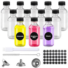 Bottigliette per Liquori Mini, 12Pcs 60Ml Bottiglia per Bevande Trasparente Bott