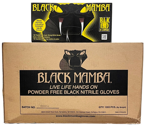 Black mamba nitrile gloves - black,