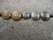 BOTTONI ARGENTATI DORATI REGIA MARINA MILITARE ITALIANA MM. 17-20,5-22,5 CAD.