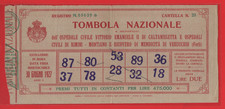 BIGLIETTO TOMBOLA LOTTERIA PRO OSPEDALI CALTANISSETTA RIMINI 30 GIUGNO 1927 V