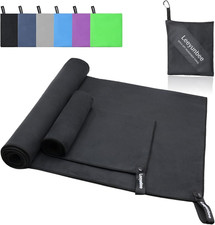 Asciugamano Microfibra Set Di 2, 160 X 80 Cm Telo Mare Microfibra E 80 X 40 Cm A