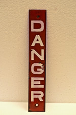 Rare Enamel Warning DANGER Sign Industrial Era Porcelain Plate Collectibles Old