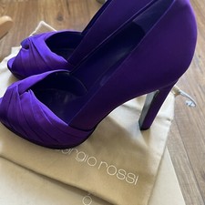 Sergio Rossi Tessuto Raso Seta UK 5.5 (38.5), nuovo in scatola originale, viola