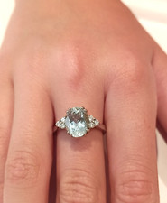 ANELLO RECARLO IN ORO BIANCO 18 CT 750 ACQUAMARINA ZC 754/B