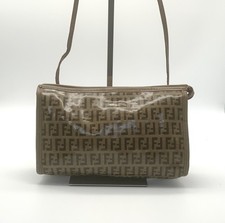 Borsa tracolla Fendi vintage tela plastificata monogram marrone