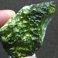 Moldavite 89Ct Cristallo di Moldavite Grezzo Originale dalla Repubblica Ceca Certificato PIC