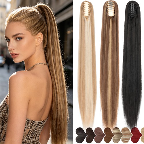 Long jaw claw ponytail clip - long, in