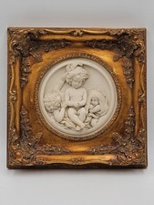 Rara antica targa XIX secolo Enrico Braga tondo rilievo con moneta Regibus Perfugio