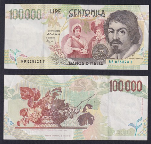 Banconota italia 100000 lire - italia,