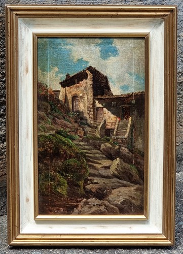 Rustico montagna olio su - montagna,,
