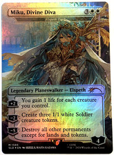 MTG Miku, Divina Diva - Elspeth Tirel RAINBOW FOIL goccia tana segreta 1585 quasi nuovo