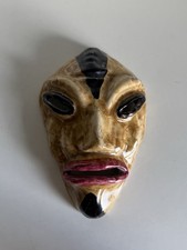 RARA MASCHERA SCULTURA TERRACOTTA SMALTATA AVALLONE VIETRI NO GAMBONE DOLKER ICS