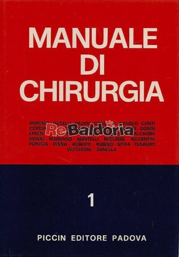 Manuale chirurgia vol - manuale, i