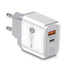 Caricabatterie Rapido 25W Caricatore Samsung USB per iPhone Huawei Xiaomi Pixel