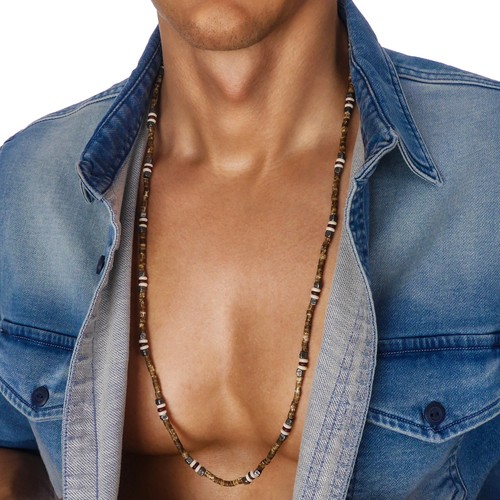Mens beaded necklace - mens, pendants