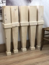 Set di 4 Gambe tavolo a spillo in legno di abete 14x11xh90cm ANCHE SU MISURA