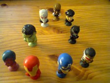 LOTTO MEGAPOPZ AVENGERS MARVEL CARREFOUR 10+3 SOGGETTI CAP AMERICA THANOS FALCON