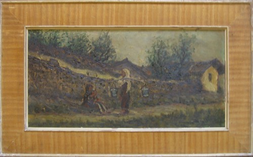 Dipinto olio scena - olio, °scena