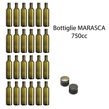 20 bottiglie in vetro Bottiglia Marasca per Olio liquori 750cc + Tappi a Vite