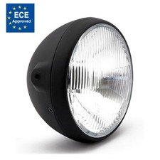  Faro anteriore nero Harley custom cafe racer attacco laterale OMOLOGATO 7" H4