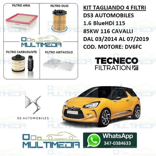 Kit tagliando filtri ds3 - kit, 4