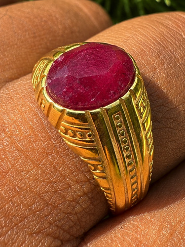 Anello uomo vero - , rubino