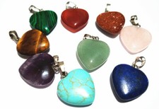 1pz  ciondolo  in pietre dure naturale  forma cuore 22x20mm  bijoux