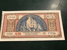 BIGLIETTO LOTTERIA SOLIDARIETA' NAZIONALI 1946 VINTAGE EPOCA COLLEZIONE