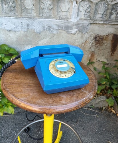 Telefono vintage blu space age - vintage,