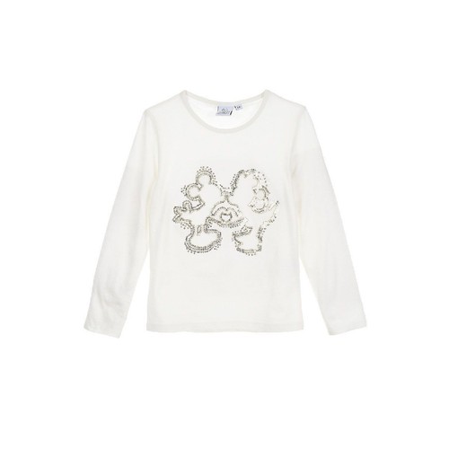 Maglia con paillettes - , bianca