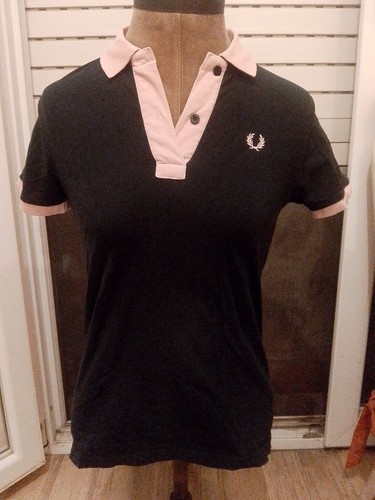 Polo nera con - , rosa