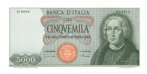 5000 lire cristoforo - lire, i