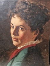 Olio Su Tela. Ritratto Di
