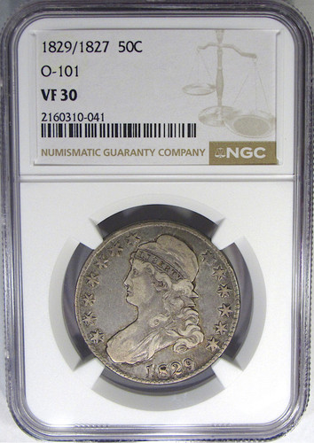 1829 1827 50c ngc vf30 - 50c,