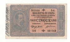 5  lire biglietto di Stato