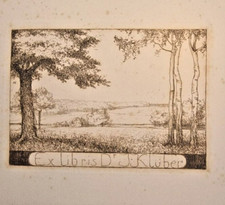SCHINNERER ADOLF. EX LIBRIS DR. J. KLUBER. RAD (C3) 97 X 138 mm