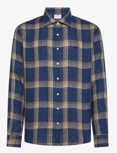 Sun68 shirt madras navy - shirt, l/s
