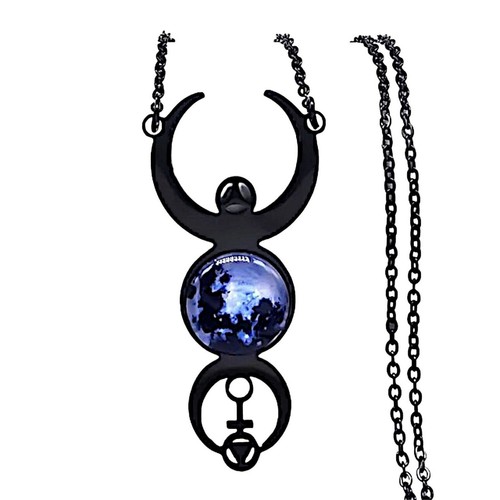 Collana dea tripla luna nera - dea,