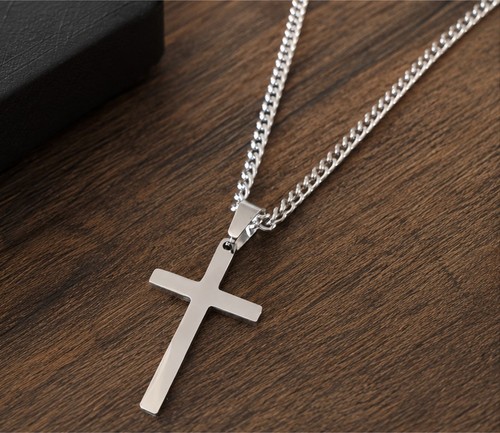 Collana ciondolo croce titanio