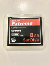 Scheda di memoria SanDisk Extreme 8 GB  Compact Flash 60 MB/s. Usata Funzionante